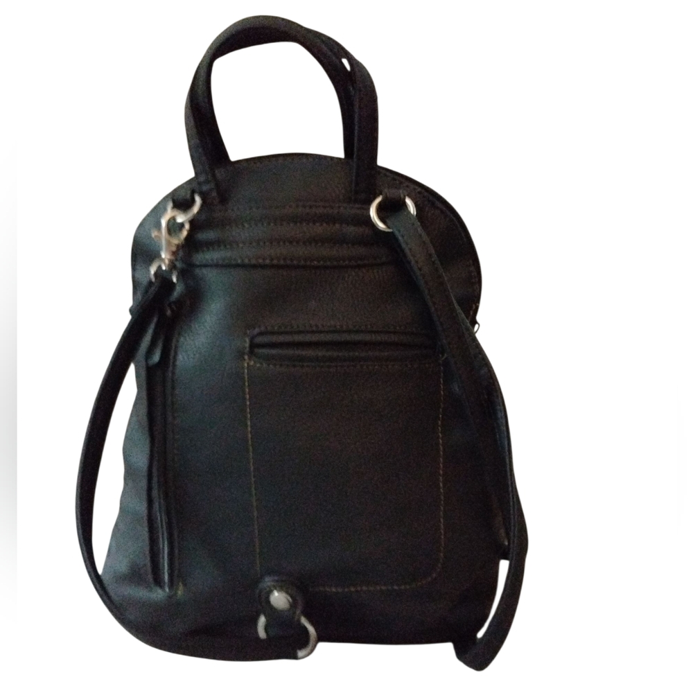 Multi Sac Black Leather Mini Backpack - image 3